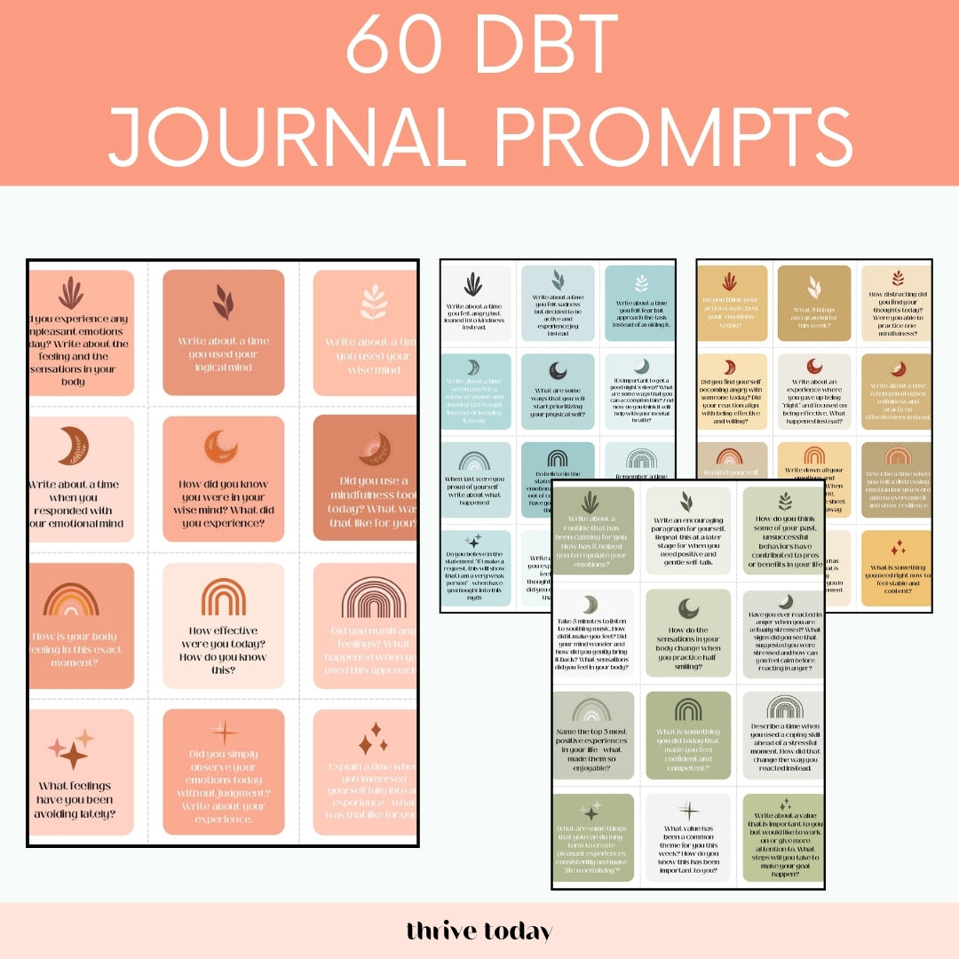 DBT skills bundle contents overview — therapy worksheets for licensed therapists