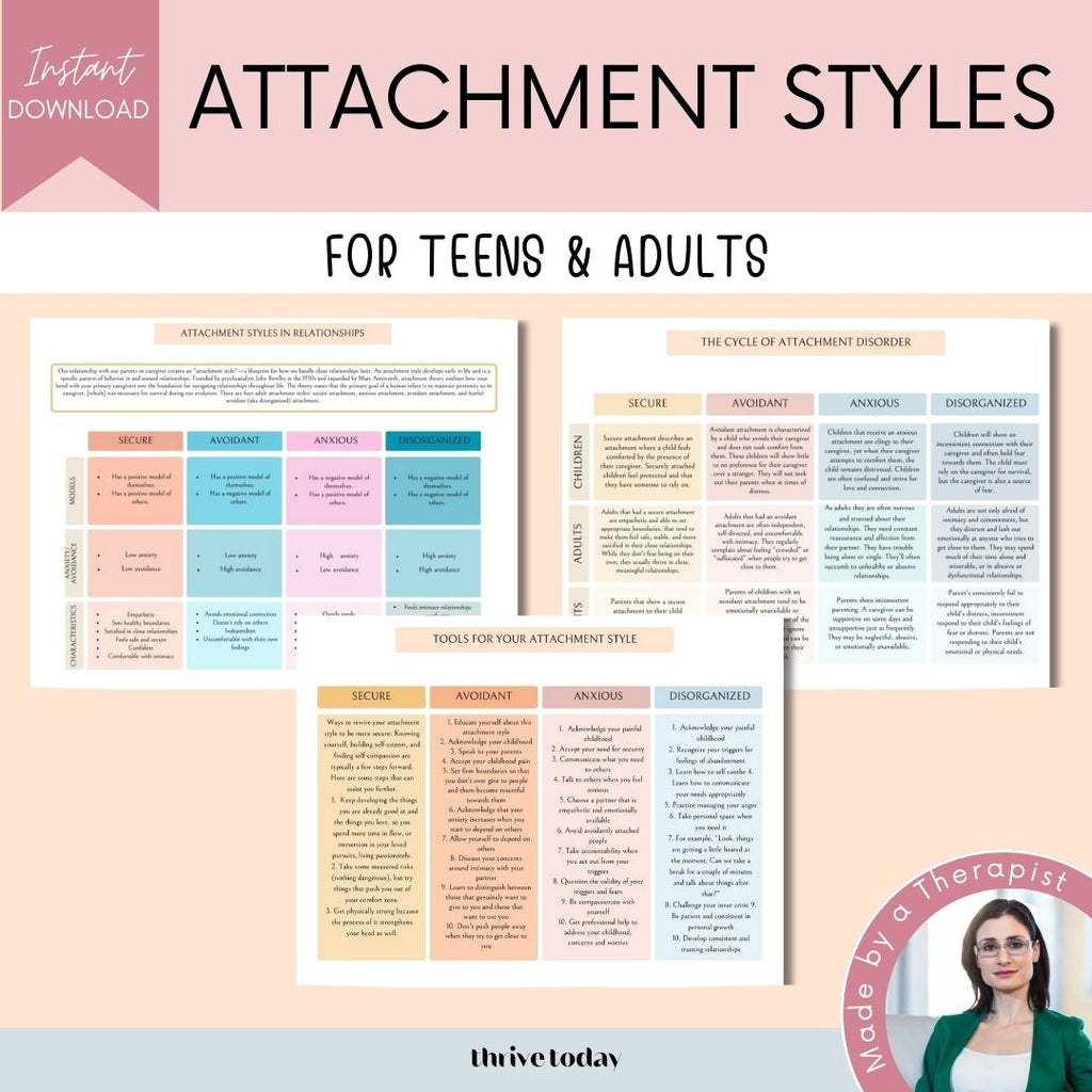 The Cycle of Attachment Styles — attachment theory worksheets for therapists