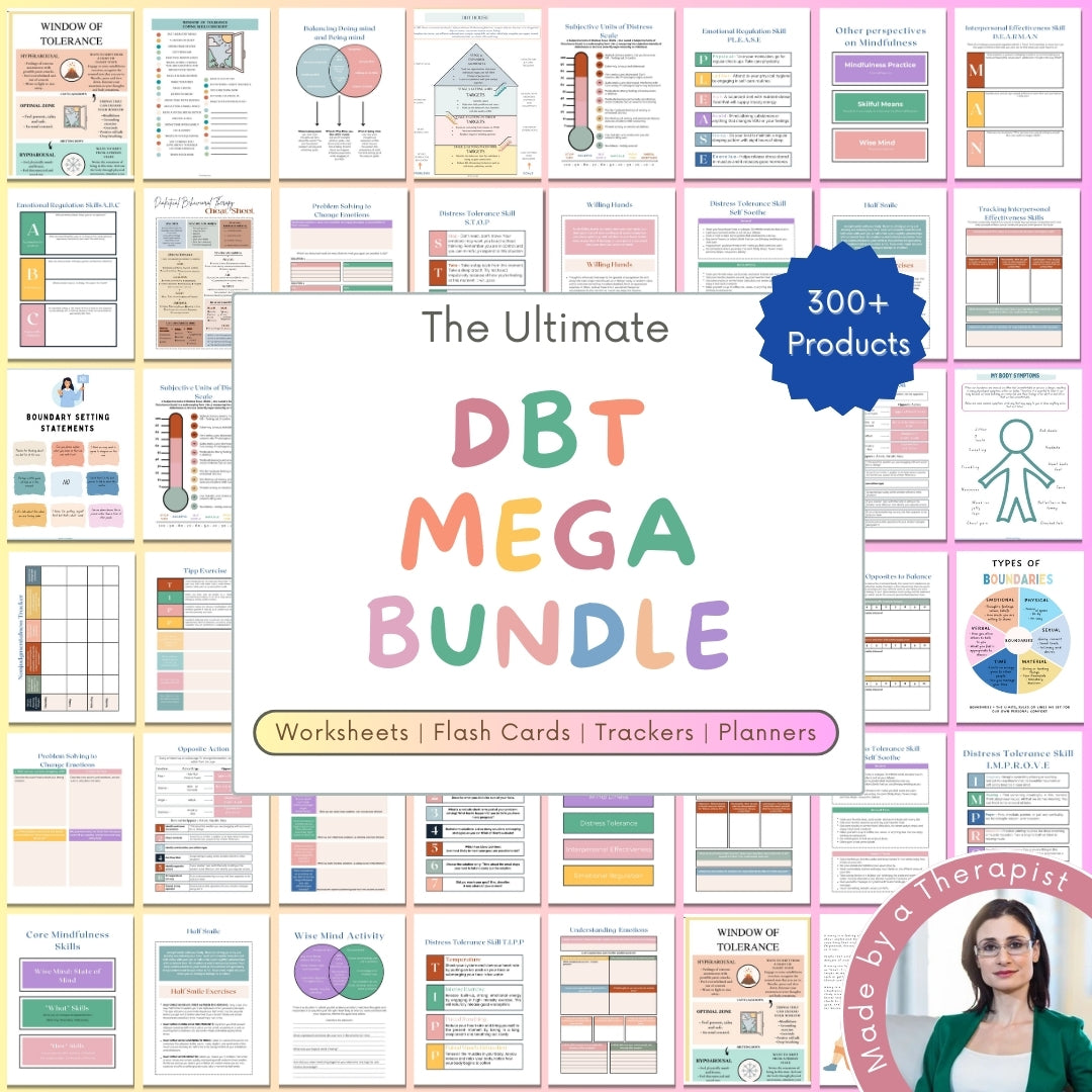 DBT Therapy Bundle — core DBT skills worksheets for private practice therapists