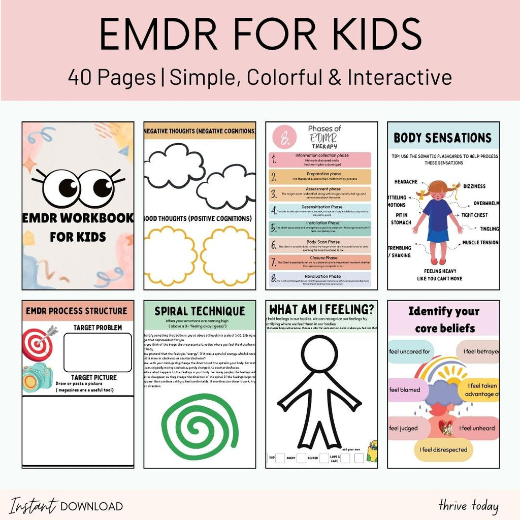 EMDR therapy bundle contents — worksheets for trauma therapists in private practice