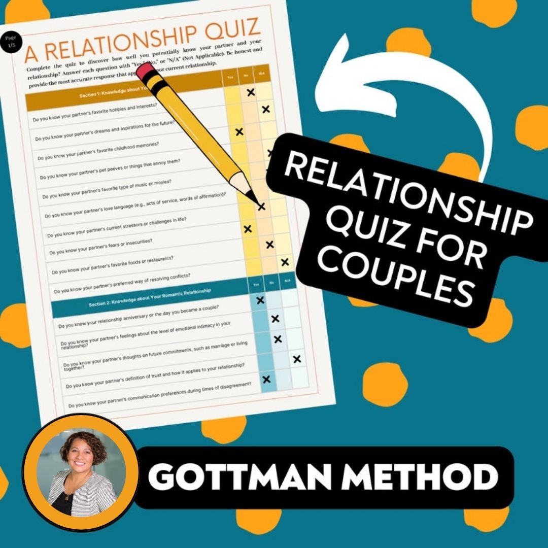 Gottman Method worksheet pages — couples therapy tools for private practice