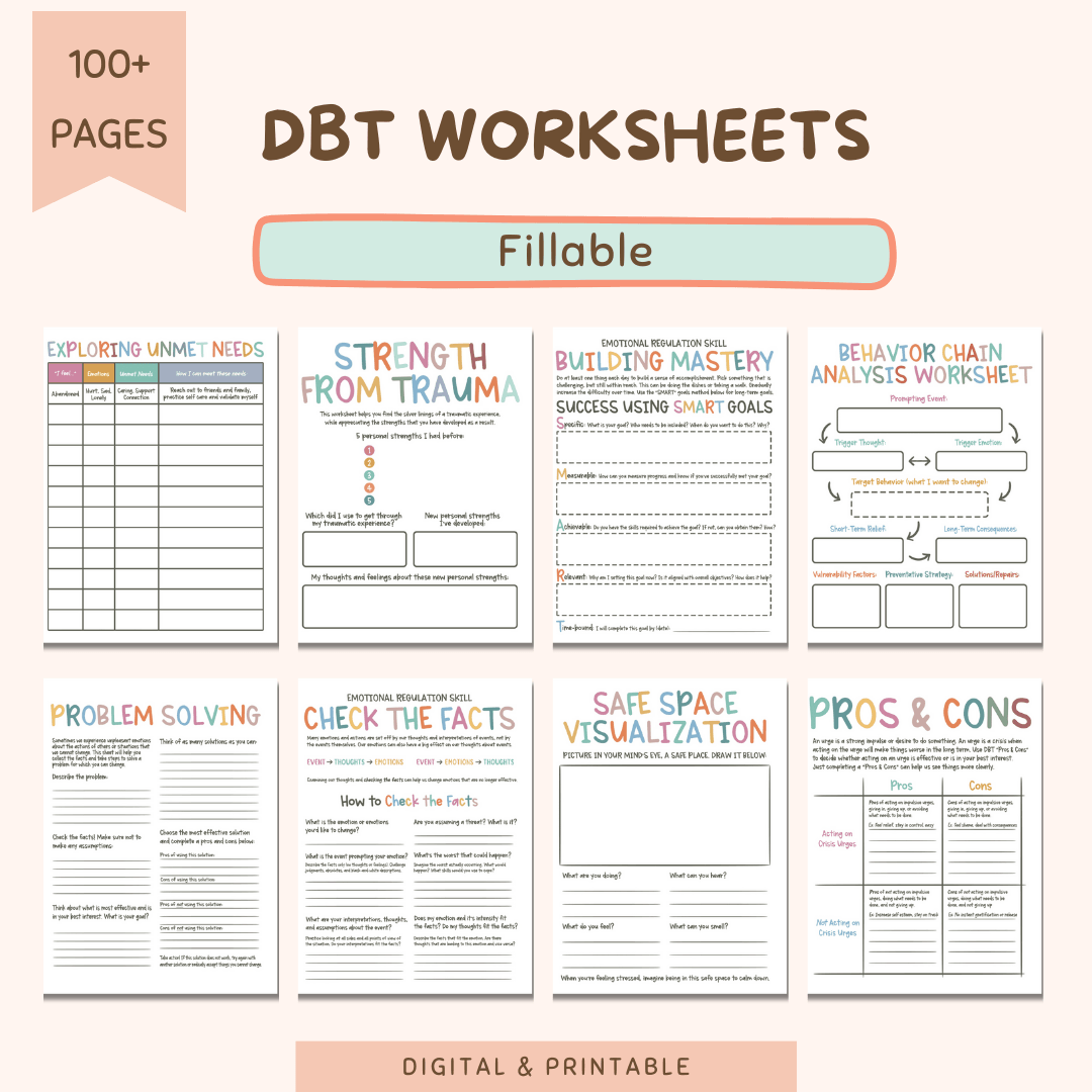dialectical-behavior-therapy-dbt-mega-bundle-thrive-today for Free Printable Dbt Chain Analysis Worksheet Dialectical Behavior Therapy - DBT Mega Bundle – Thrive Today for Free Printable Dbt Chain Analysis Worksheet