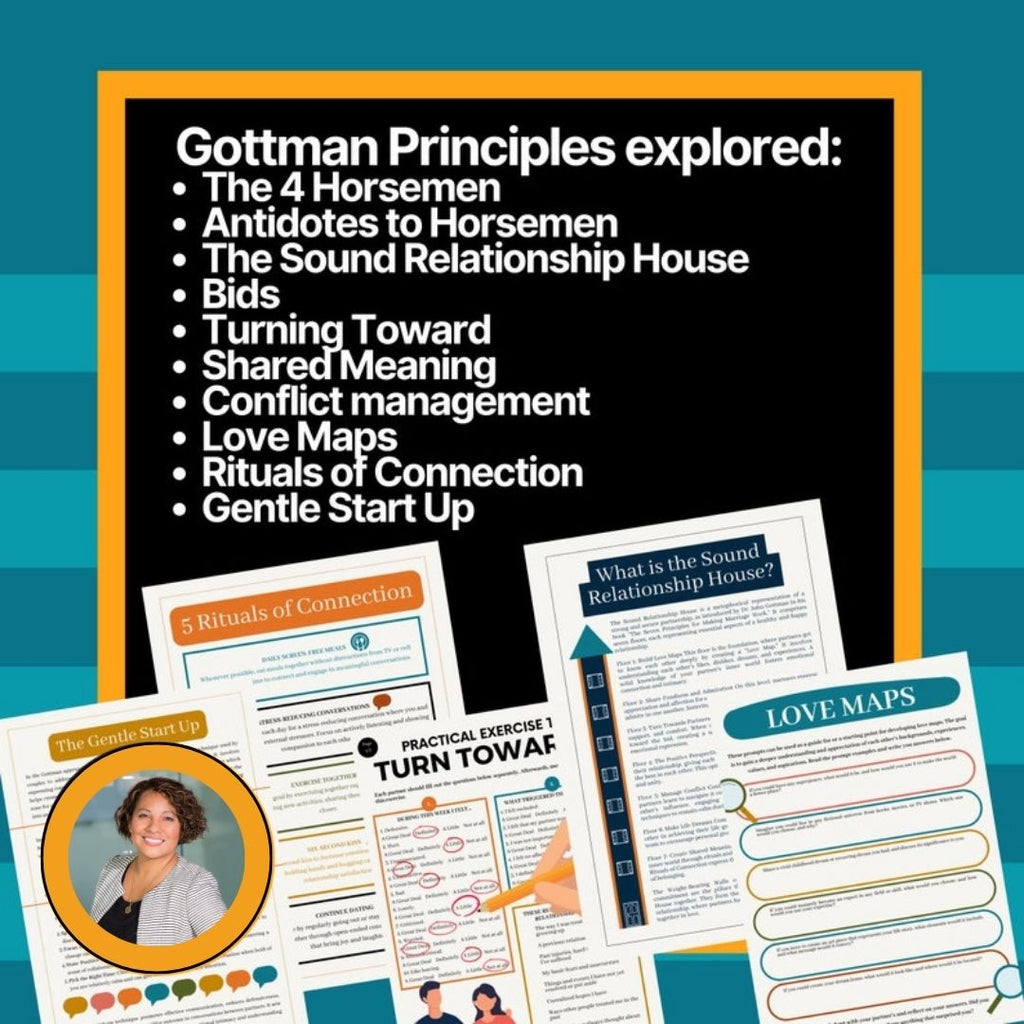 Couples therapy worksheets — Gottman-based exercises for licensed therapists