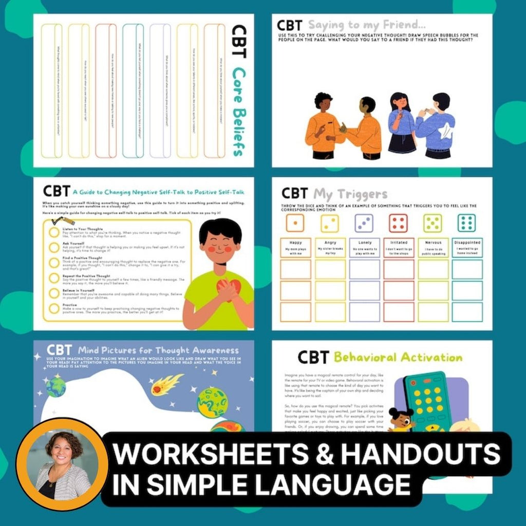 CBT activity worksheets for children — therapy tools for child counselors