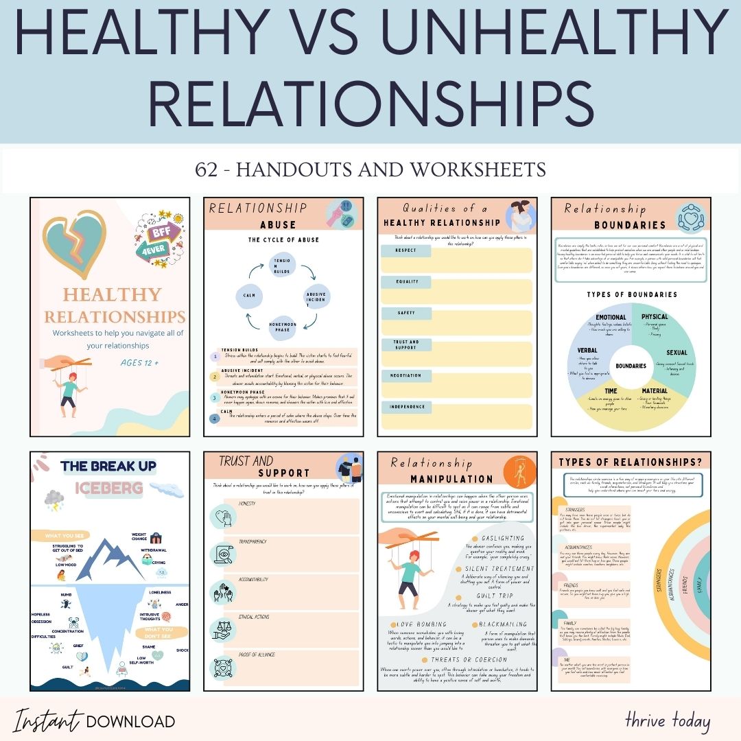 Healthy vs Unhealthy Worksheets Thrive Today