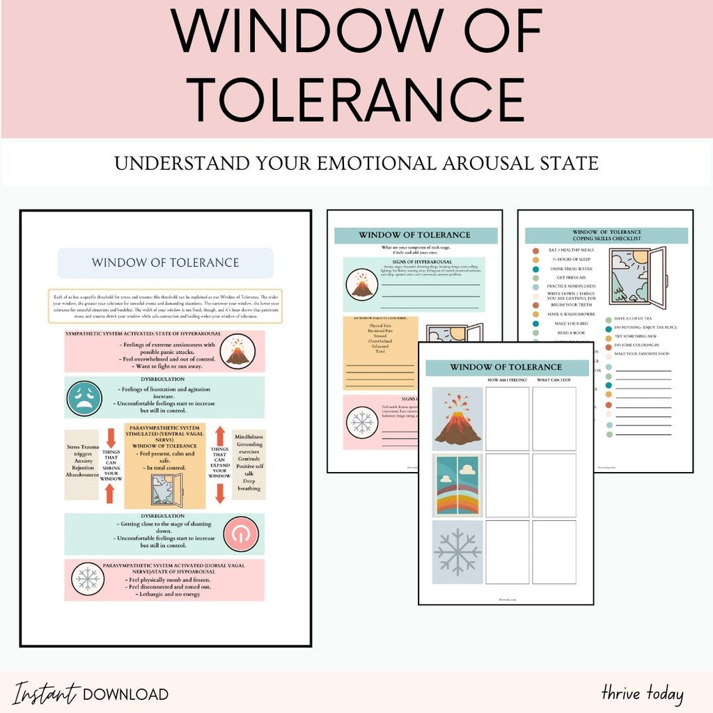 Anxiety management worksheets — bundle contents overview for therapists