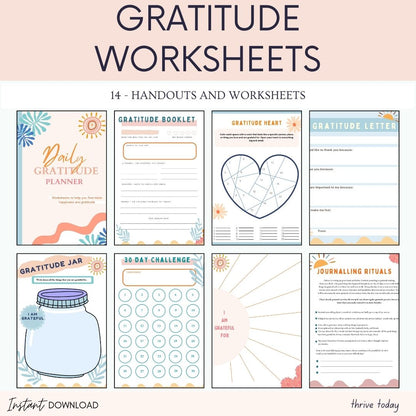 Gratitude Worksheets Thrive Today