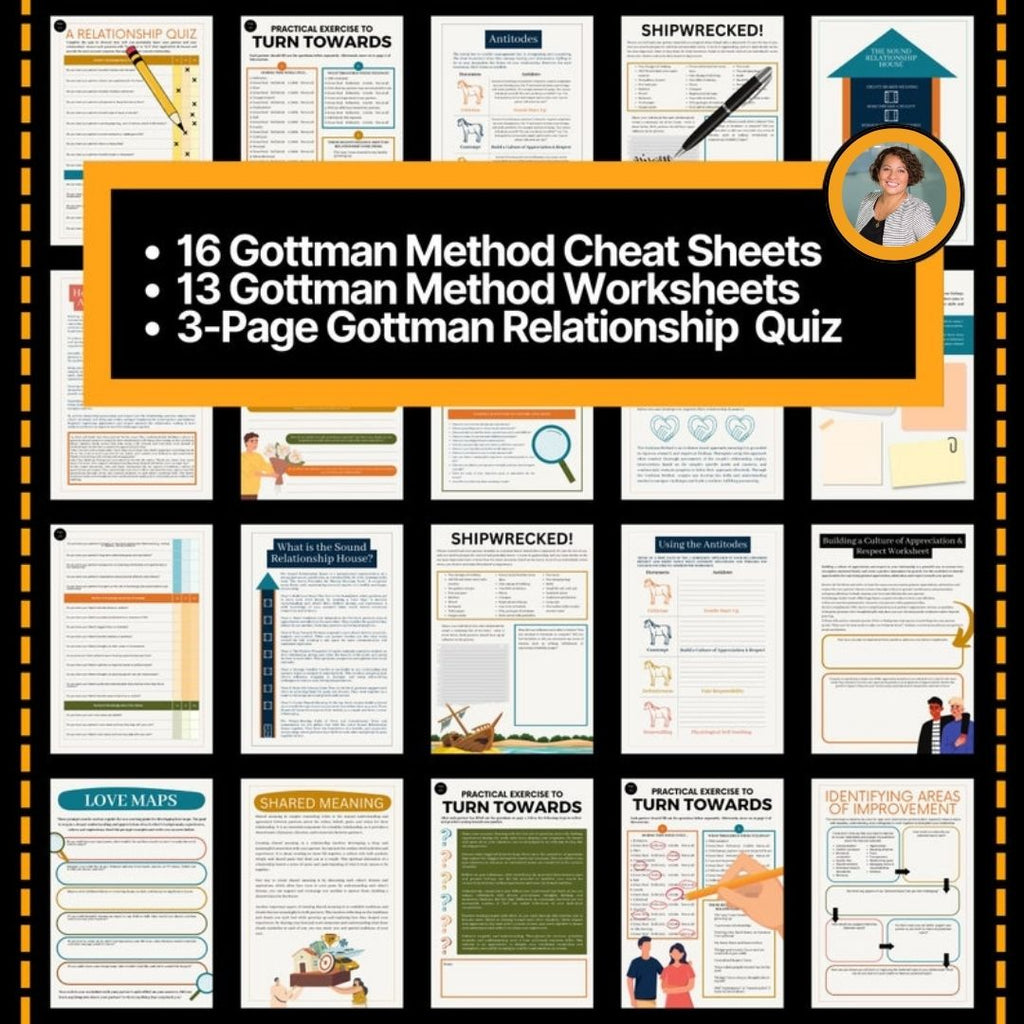 Relationship therapy worksheets — Gottman-based couples tools for counselors