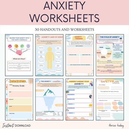 Anxiety Worksheets Thrive Today